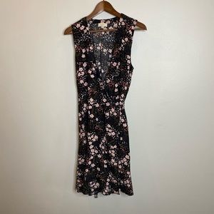 LOFT sleeveless floral wrap dress size Medium